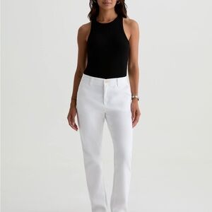 AG ‘Caden’ Tailored Cropped Trouser – White (Size 28)